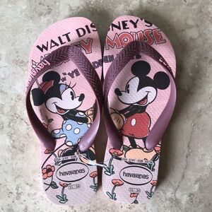 NEW Havaianas Kids Disney Mickey Minnie Mouse Flip Flops Size 3/4Y W 35/36